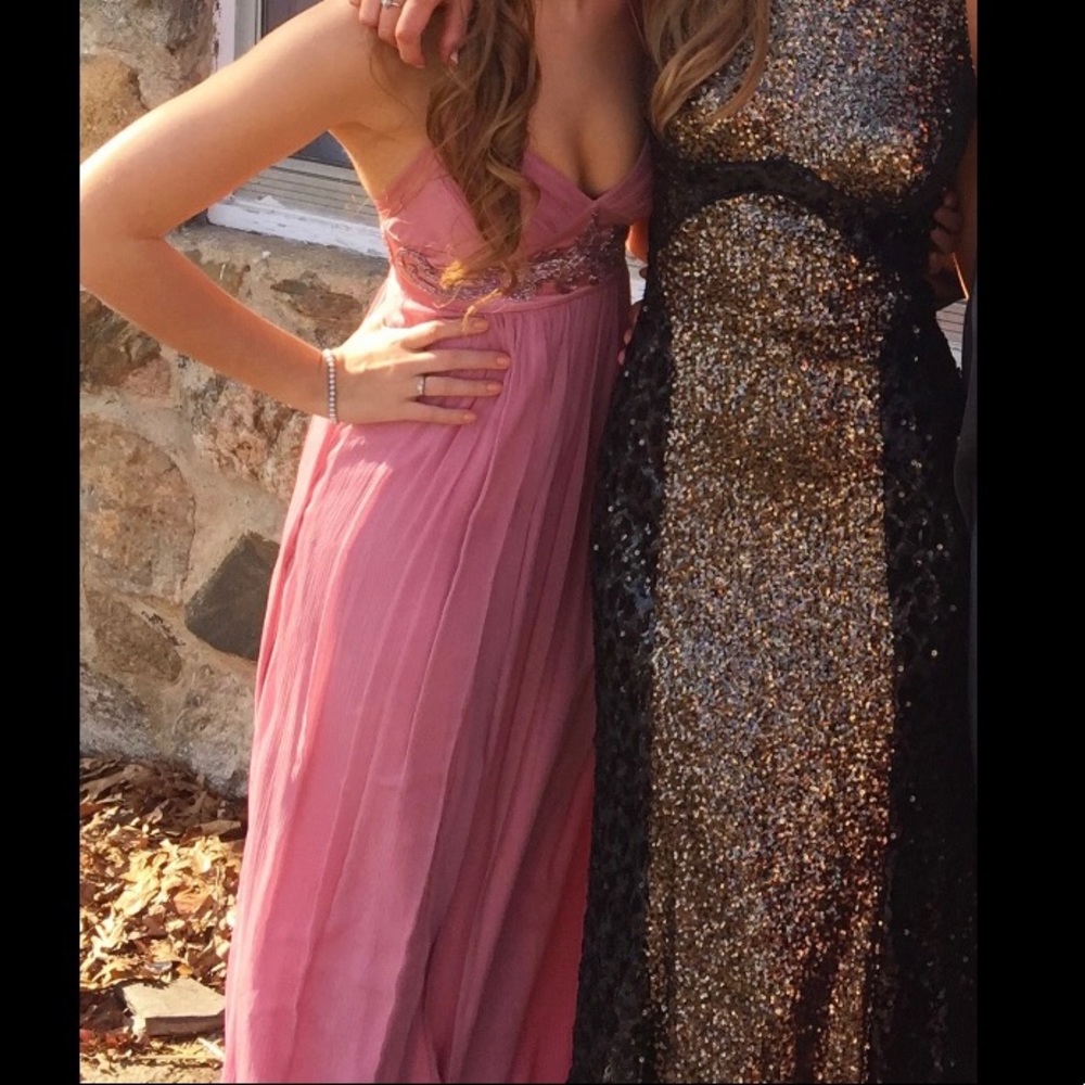 BCBG Maxazria dusty pink beaded dress, size 2